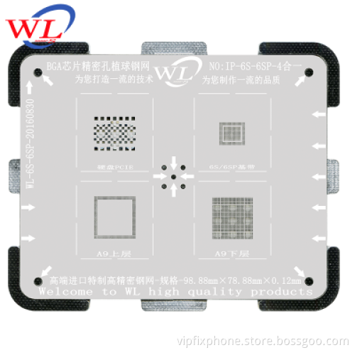 WL BGA Reballing Stencil template for iphone 5/5C/5S/6/6P/6s/7 BGA Rework Stencils